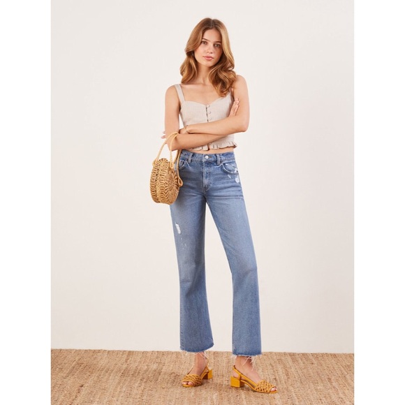 Reformation Cropped Flood Jean (Light Blue) - Picture 4 of 6
